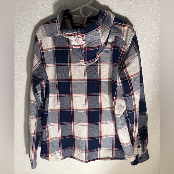 Express Blue and White Plaid Flannel Men’s Large - Picture 2 of 6